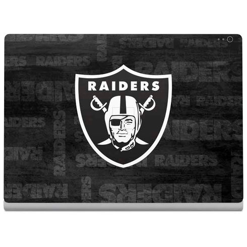 NFL Las Vegas Raiders Black & White Surface Book 2 13.5in Skin
